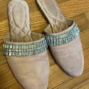 Just Fab Slip on Flats Loafers with crystal design